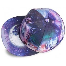 Baseball Caps Purple Galaxy Snapback Hat Unisex Trucker Hat Hip Hop Plaid Flat Bill Brim Adjustable Baseball Cap - CX18Y90ZHZ...