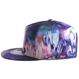 Baseball Caps Purple Galaxy Snapback Hat Unisex Trucker Hat Hip Hop Plaid Flat Bill Brim Adjustable Baseball Cap - CX18Y90ZHZ...