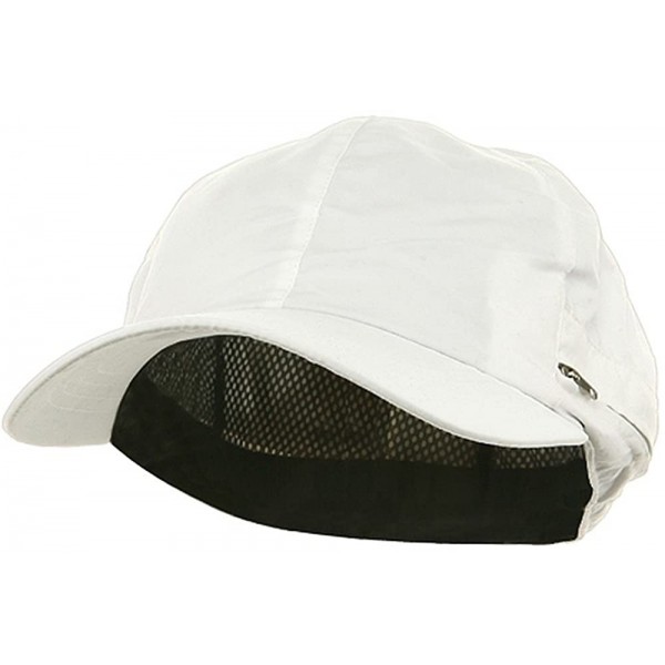 Sun Hats Zippered Flap Caps - White - C0111C6IIJX $12.41