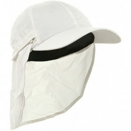 Sun Hats Zippered Flap Caps - White - C0111C6IIJX $12.41