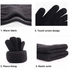 Skullies & Beanies 3 in 1 Winter Beanie Hat Scarf and Gloves Set Warm Knit Hat Thick Fleece Lined for Men Women - CC18YZQ6ISL...