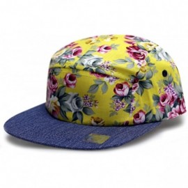 Baseball Caps Rose Garden 5 Panel Hats - Yellow - CX11YA0L81H $11.66