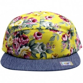 Baseball Caps Rose Garden 5 Panel Hats - Yellow - CX11YA0L81H $11.66