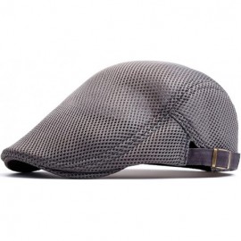 Newsboy Caps Men's Breathable Mesh Summer Hat Flat Cap Beret Ivy Gatsby Newsboy Cabbie Caps - A-grey - CI1833KIREQ $10.41