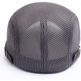 Newsboy Caps Men's Breathable Mesh Summer Hat Flat Cap Beret Ivy Gatsby Newsboy Cabbie Caps - A-grey - CI1833KIREQ $10.41