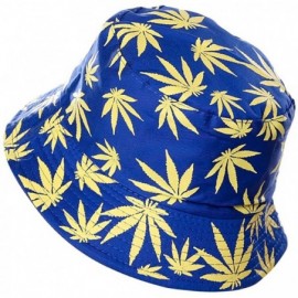 Bucket Hats Unisex Print Bucket Hat Cute Sun Hat Summer Packable Reversible Fisherman Cap - Yellow Leaf - Navy - CE196LYDMEA ...