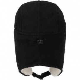Skullies & Beanies Men's Fleece Warm Winter Hats with Visor Windproof Earflap Skull Cap - Black - CM18Z2Q6NQ2 $15.13