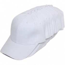 Baseball Caps 12-Pack Adjustable Baseball Hat - White - CC127DNO0QX $24.05
