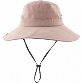 Sun Hats Women's Summer Mesh Wide Brim Sun UV Protection Hat with Ponytail Hole - Pure Pink - CE18S9Q603A $16.32