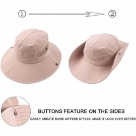 Sun Hats Women's Summer Mesh Wide Brim Sun UV Protection Hat with Ponytail Hole - Pure Pink - CE18S9Q603A $16.32