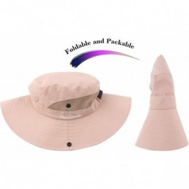Sun Hats Women's Summer Mesh Wide Brim Sun UV Protection Hat with Ponytail Hole - Pure Pink - CE18S9Q603A $16.32