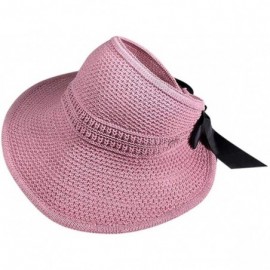 Sun Hats Womens Floppy Summer Sun Beach Hat UPF50 Foldable Wide Brim Straw Hat with Bowknot - B - CW18SGSDMN9 $22.28