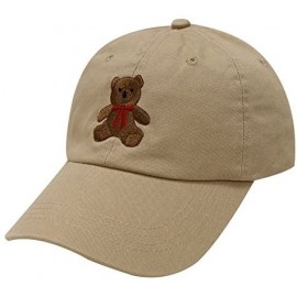 Baseball Caps Teddy Bear Cotton Baseball Cap - Khaki - CZ12LC6Z1SN $15.63