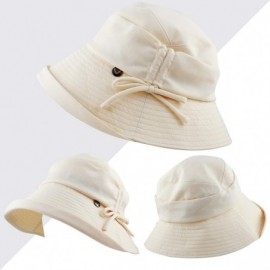 Sun Hats Light Weight Packable Women's Wide Brim Sun Bucket Hat - Renee-beige - C218GQR3N0H $18.45
