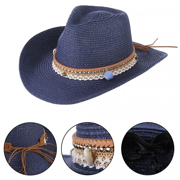 Cowboy Cowgirl Floppy Sun Hat Fedora Straw Wide Brim Bucket Beach Cap ...