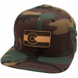 Baseball Caps 'The Colorado' Leather Patch Hat Snapback - Camo - CU18IGQMT5K $28.25