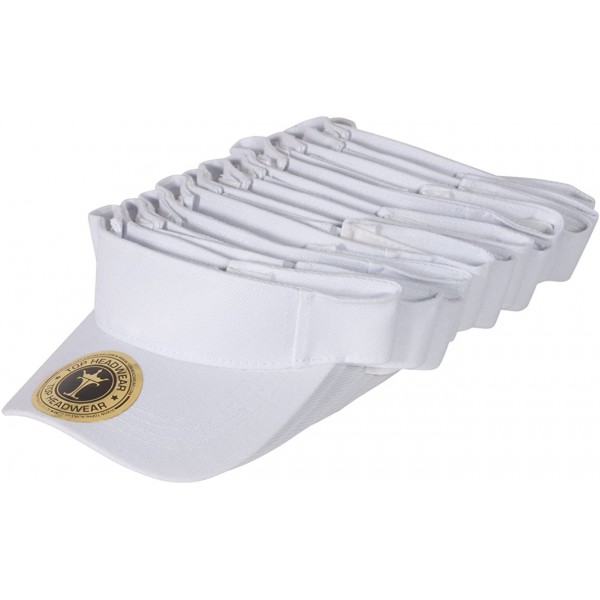 Sun Hats 12 Pack Youth Size Sun Visor - White - CO183K3LTD5 $40.91