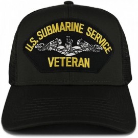 Baseball Caps US Submarine Service Veteran Embroidered Patch Snapback Mesh Trucker Cap - Black - CW18902DT3U $28.78