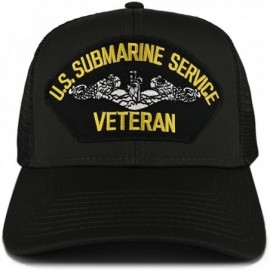 Baseball Caps US Submarine Service Veteran Embroidered Patch Snapback Mesh Trucker Cap - Black - CW18902DT3U $14.19