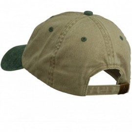 Baseball Caps US Route 66 Embroidered Pigment Dyed Washed Cap - Khaki Green - CV11ONZ17WP $24.34