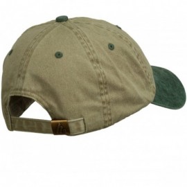 Baseball Caps US Route 66 Embroidered Pigment Dyed Washed Cap - Khaki Green - CV11ONZ17WP $24.34