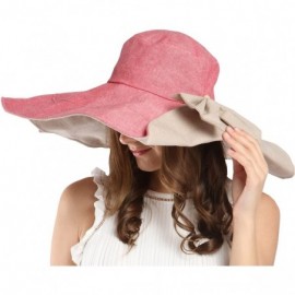 Sun Hats Women's UV Sun Protection Beach Wide Brim Fishing Hat - Red - C012NVE7UEF $22.11