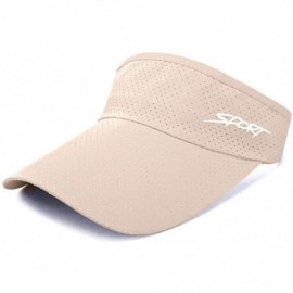 Visors Breathable Men Women Sun Visor Cap Sports Outdoor Adjustable Hat - Khaki - CR18SIZMYYW $11.38