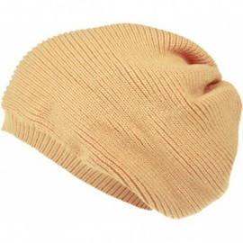 Berets Women Winter Warm Ski Knitted Crochet Baggy Skullies Cap Beret Hat - Br1991gold - CE187GDR8H2 $11.23