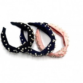 Headbands New York- Women's Fashion- Trendy Knotted Pearl Structured Headband - Black/White Pearl - CD18UCIEEH7 $19.75