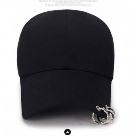 Baseball Caps Kpop Hat Ring Baseball-Cap - Suga-Snapback Baseball Cap with Iron Rings - Black - CI18KKTHMMX $10.29