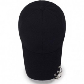 Baseball Caps Kpop Hat Ring Baseball-Cap - Suga-Snapback Baseball Cap with Iron Rings - Black - CI18KKTHMMX $10.29