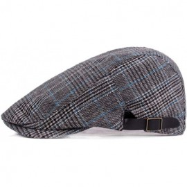 Newsboy Caps Mens Adjustable Plaid Ivy Newsboy Cabbie Gatsby Golf Beret Flat Hat Cap - 318darkgrey - CU18ISNAS2Q $12.69