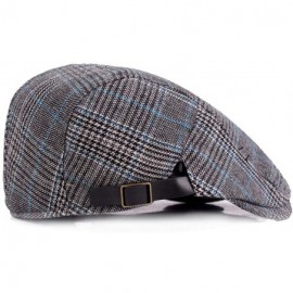 Newsboy Caps Mens Adjustable Plaid Ivy Newsboy Cabbie Gatsby Golf Beret Flat Hat Cap - 318darkgrey - CU18ISNAS2Q $12.69