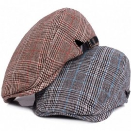 Newsboy Caps Mens Adjustable Plaid Ivy Newsboy Cabbie Gatsby Golf Beret Flat Hat Cap - 318darkgrey - CU18ISNAS2Q $12.69