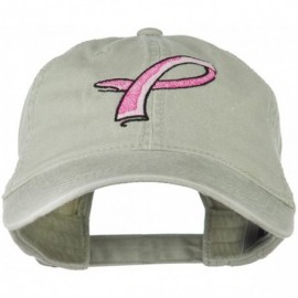 Baseball Caps Hot Pink Breast Cancer Logo Embroidered Washed Cap - Stone - CI11Q3SP8Q1 $26.04