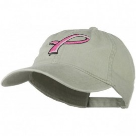 Baseball Caps Hot Pink Breast Cancer Logo Embroidered Washed Cap - Stone - CI11Q3SP8Q1 $26.04