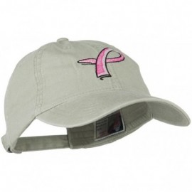 Baseball Caps Hot Pink Breast Cancer Logo Embroidered Washed Cap - Stone - CI11Q3SP8Q1 $26.04