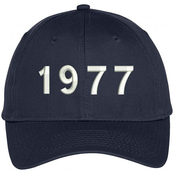 Baseball Caps 1977 Birth Year Embroidered Baseball Cap - Navy - CZ12F1DYAST $16.10
