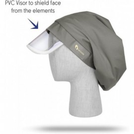 Rain Hats Women's Rain Hat- Waterproof- Sun Protection- Satin-Lined- Packable - Grey - CM187RH7AKX $29.37