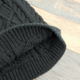 Skullies & Beanies Chunky Knit Beanie Stretch Unisex Braided Cable Slouchy Winter Hats Skip Cap - Deep Grey - CS187EYSKEC $12.50