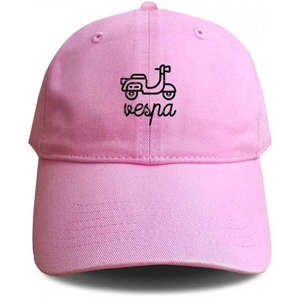 Baseball Caps Vespa Baseball Cap Embroidered Dad Hats Unisex Size Adjustable Strap Back Soft Cotton - Pink - C018XI7TQSN $19.31