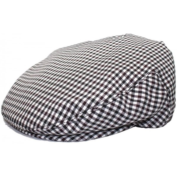 Newsboy Caps Mens Plaid Golfing Beret Summer Flat Ivy Ascot Cabbie Cap Hat Ivy Newsboy - Black-white - C311UCMF31J $10.78