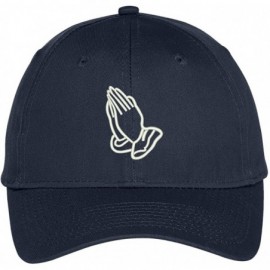 Baseball Caps Praying Hands Embroidered Baseball Cap - Navy - CE12F0KXQWP $14.89