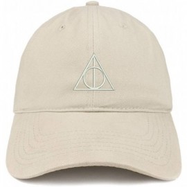 Baseball Caps Deathly Hallows Magic Logo Embroidered Soft Crown 100% Brushed Cotton Cap - Stone - C6182H3QI9R $16.62