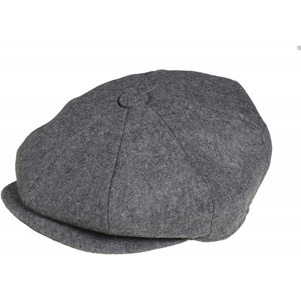 Newsboy Caps Men's 8 Piece 'Newsboy' Style Flat Cap Wool - Grey - CK188L5U776 $39.52