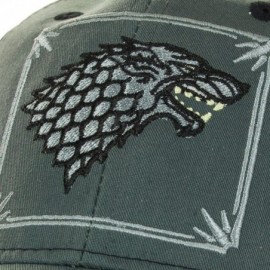 Baseball Caps House Stark Wolf Stitch Hat with Adjustable Velcro Strap- One Size Fits Most Gray - CA180I4CTIM $18.94