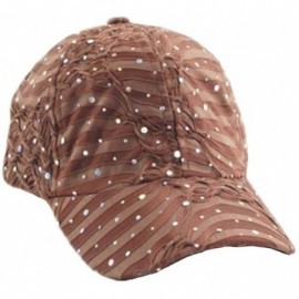 Baseball Caps Rhinestone Glitter Sequin Baseball Cap Hat Adjustable - Brown - C811WG9RII7 $17.61