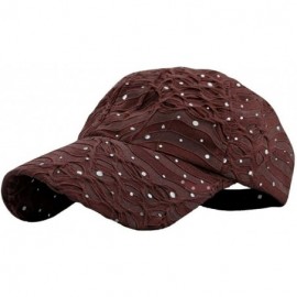 Baseball Caps Rhinestone Glitter Sequin Baseball Cap Hat Adjustable - Brown - C811WG9RII7 $17.61