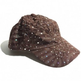 Baseball Caps Rhinestone Glitter Sequin Baseball Cap Hat Adjustable - Brown - C811WG9RII7 $17.61