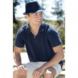 Fedoras Mens Womens Short Brim Classic Manhattan Trilby Fedora Hat - Navy - C41804NELCQ $13.14